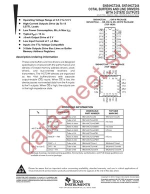 SN74HCT244PW datasheet  